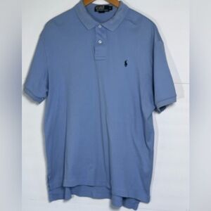 Ralph Lauren Blue Cotton Short Sleeve Polo Men Large